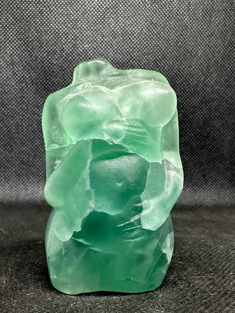 Green Fluorite pregnant lady body carving